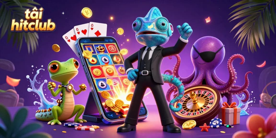 Play descargar hitclub slots with vibrant characters, gold coins, and gaming elements in action.