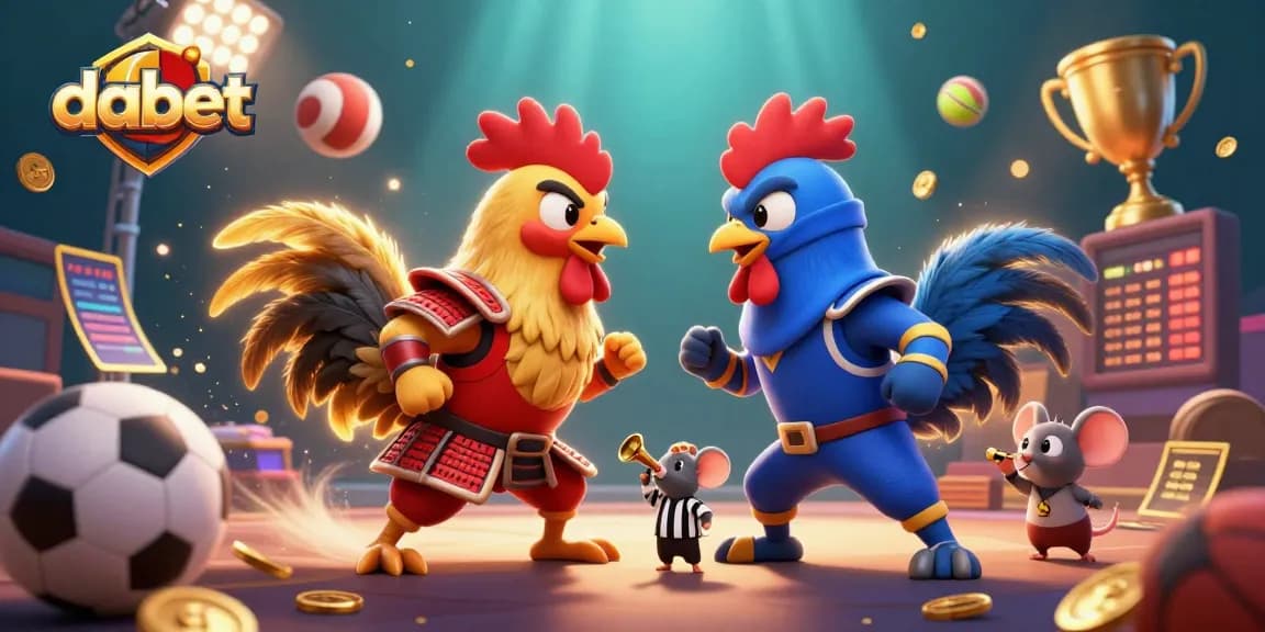 Experience dabet's thrilling action with fighting roosters in an exciting casino showdown.