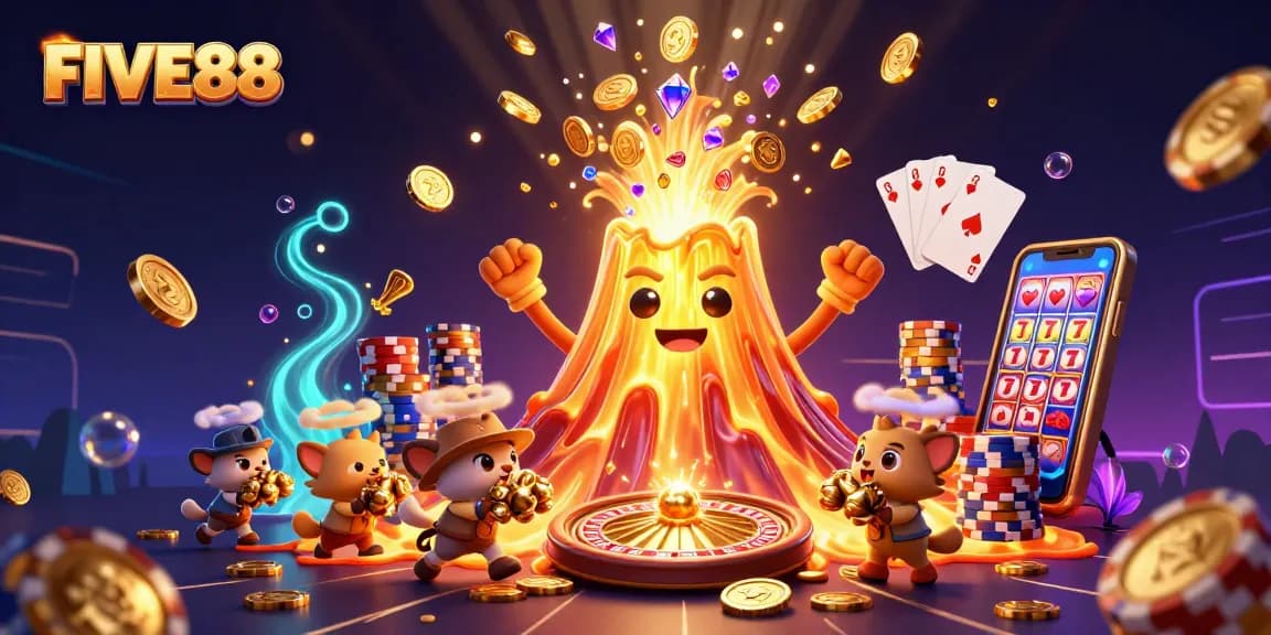 Win big at FIVE88 with this thrilling casino celebration of gold and treasures!
