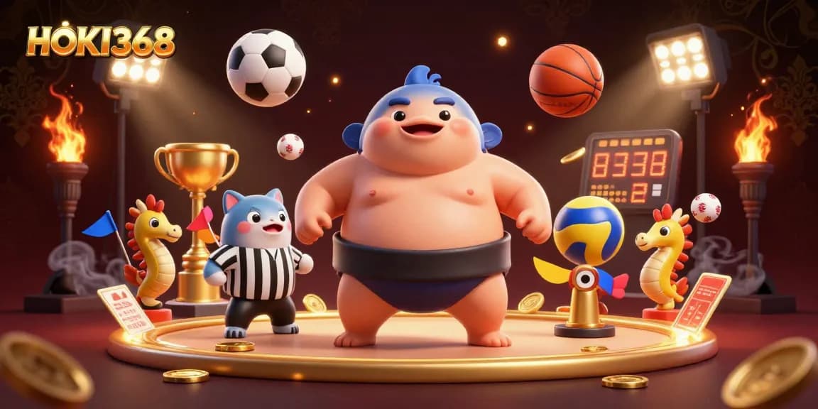 Bet on HOKI368 with exciting underwater casino characters in a dynamic scene.