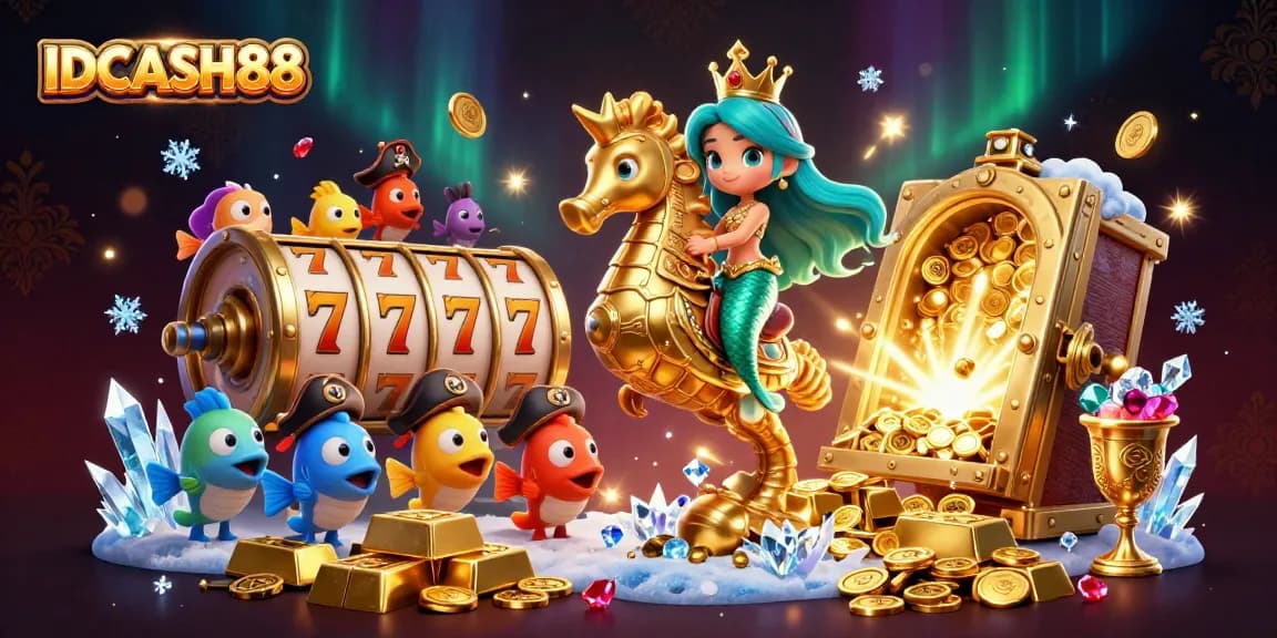 Engage with IDCASH88 through vibrant 3D mermaid-themed slot adventure, full of treasure and excitement!
