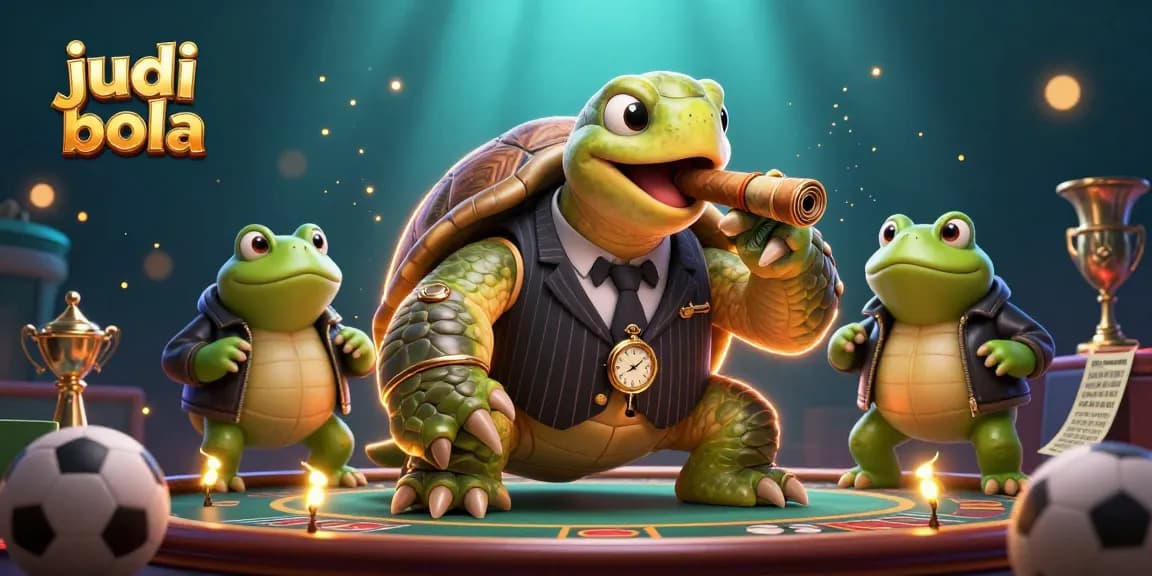 Engage in judi bola excitement with unique animated casino characters and sports betting elements.
