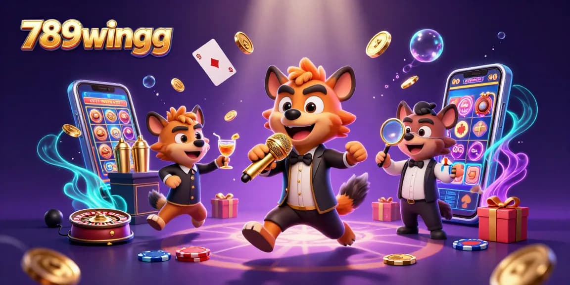 Experience the vibrant fun of 789wingg's comedy casino with hyenas entertaining and gaming elements!