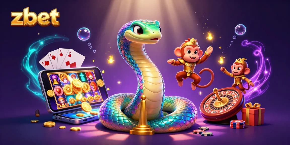 Win big at zbet with vibrant games featuring a rainbow serpent and playful characters!