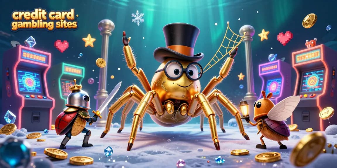 Experience thrilling gameplay at credit card gambling sites with unique characters and vibrant casino elements.