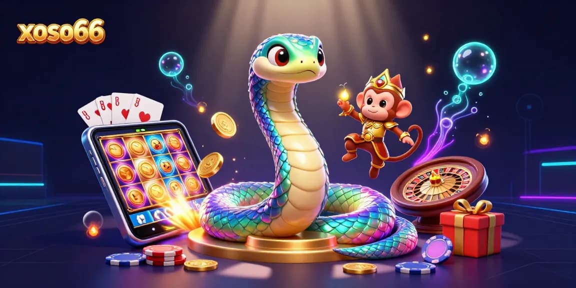 Experience thrilling wins with xoso66's vibrant 3D casino illustration featuring dynamic gaming elements.