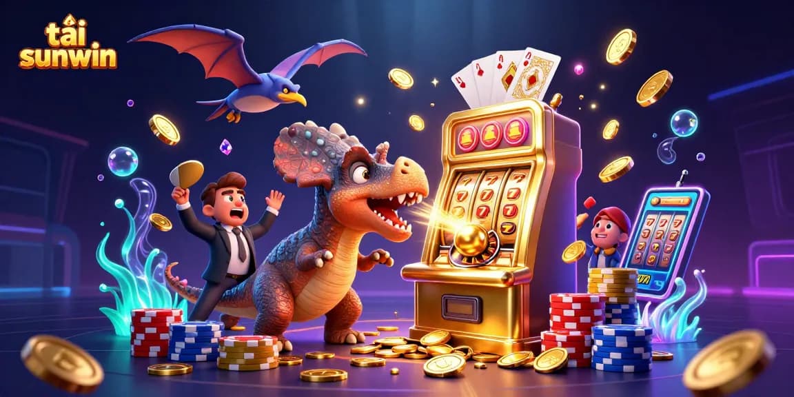Experience excitement as tải sunwin wins big with a jackpot in this animated casino scene.