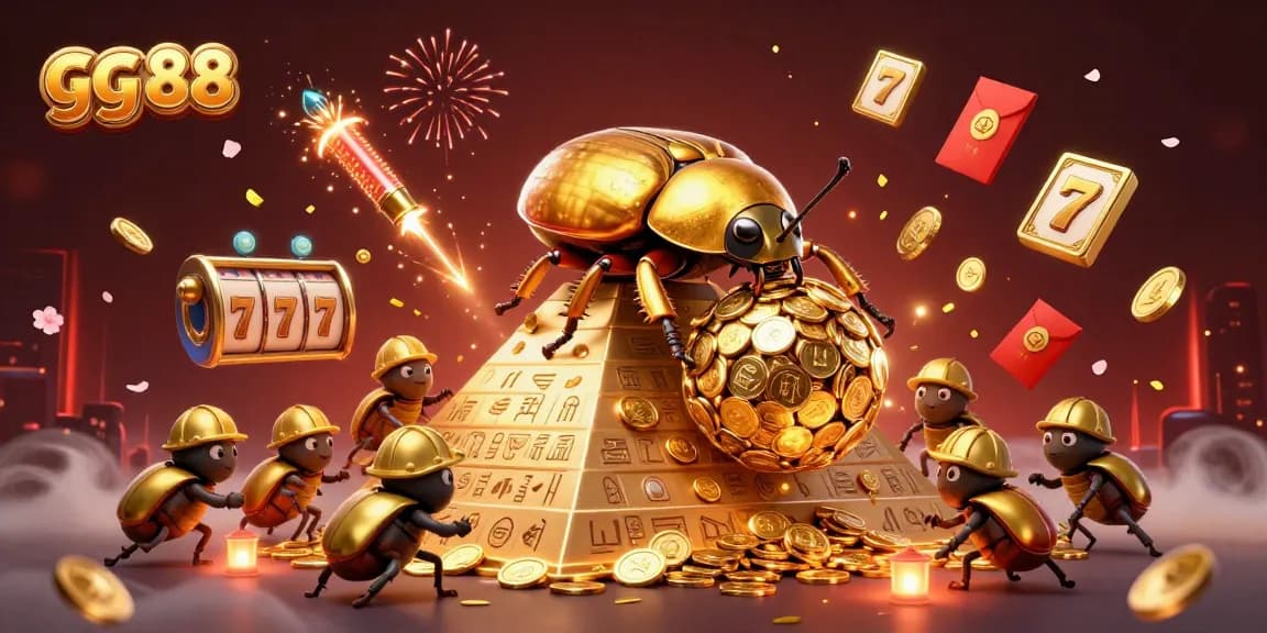 Experience winning opportunities at gg 88 with vibrant 3D casino elements and gold coins.