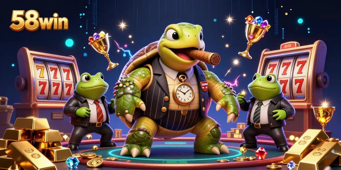 Experience exciting gameplay with 58win's immersive slots and jackpot thrills in vibrant illustration.