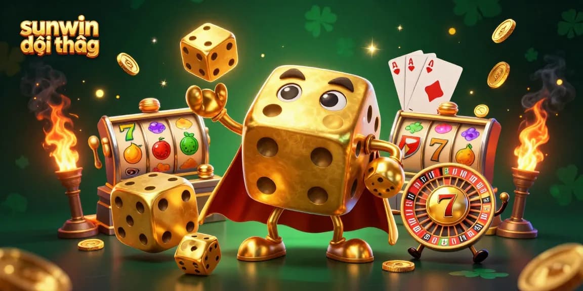 Engage in exciting gameplay at sunwin đổi thưởng with a golden dice golem and dynamic casino elements.