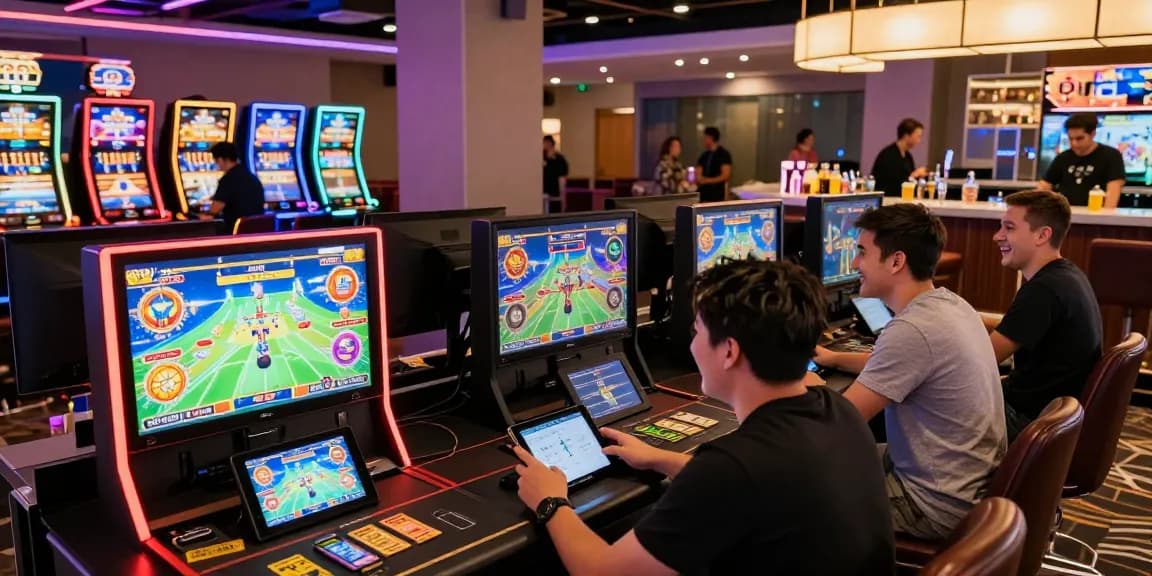 Players enjoying online gaming at QS88 casino with vibrant atmosphere