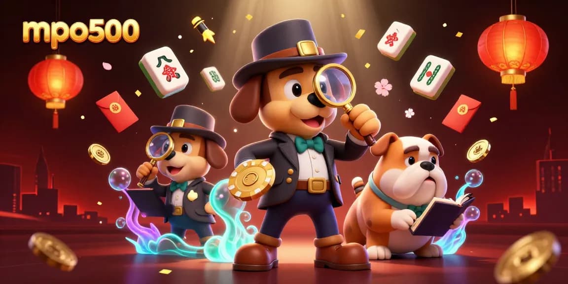 Engage with mpo500 in this vibrant scene showcasing a detective and companion discovering betting treasures.