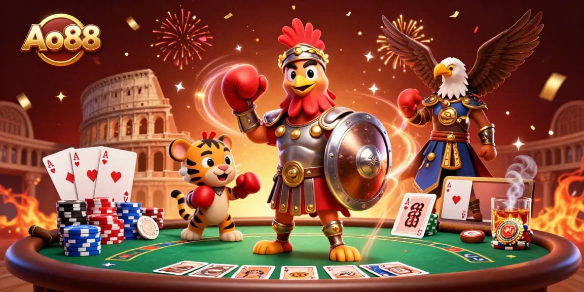 Experience thrilling gameplay at Ao88 and immerse in vibrant poker action with unique characters.