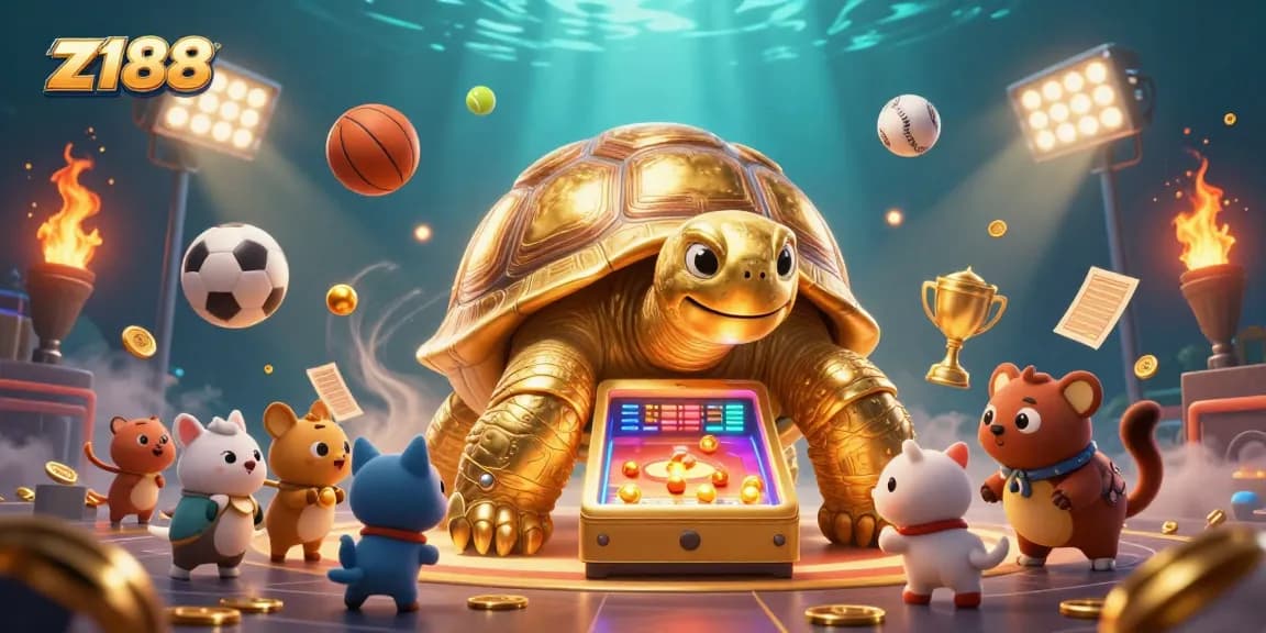 Experience thrilling gameplay with z188 featuring a colossal tortoise pinball machine and dynamic sports elements.