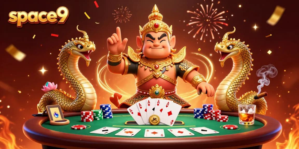 Engage with space9 Casino's dynamic poker scene featuring vivid characters and game elements.