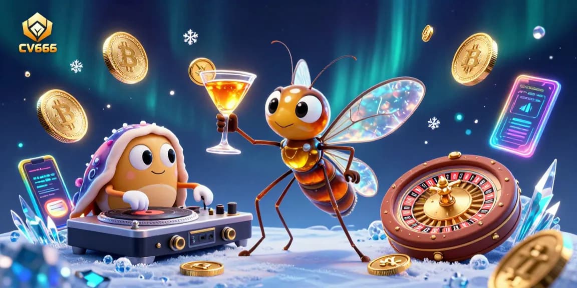 Experience thrilling gaming at CV666 with an engaging 3D illustration showcasing casino excitement.