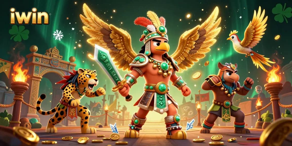 Engage in exhilarating gaming action at iwin with vibrant casino warriors and golden treasures