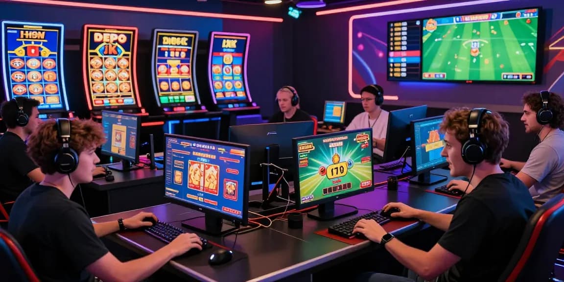 Exciting online gaming environment featuring players engaging in slot depo 5k games with colorful displays and dynamic atmosphere.