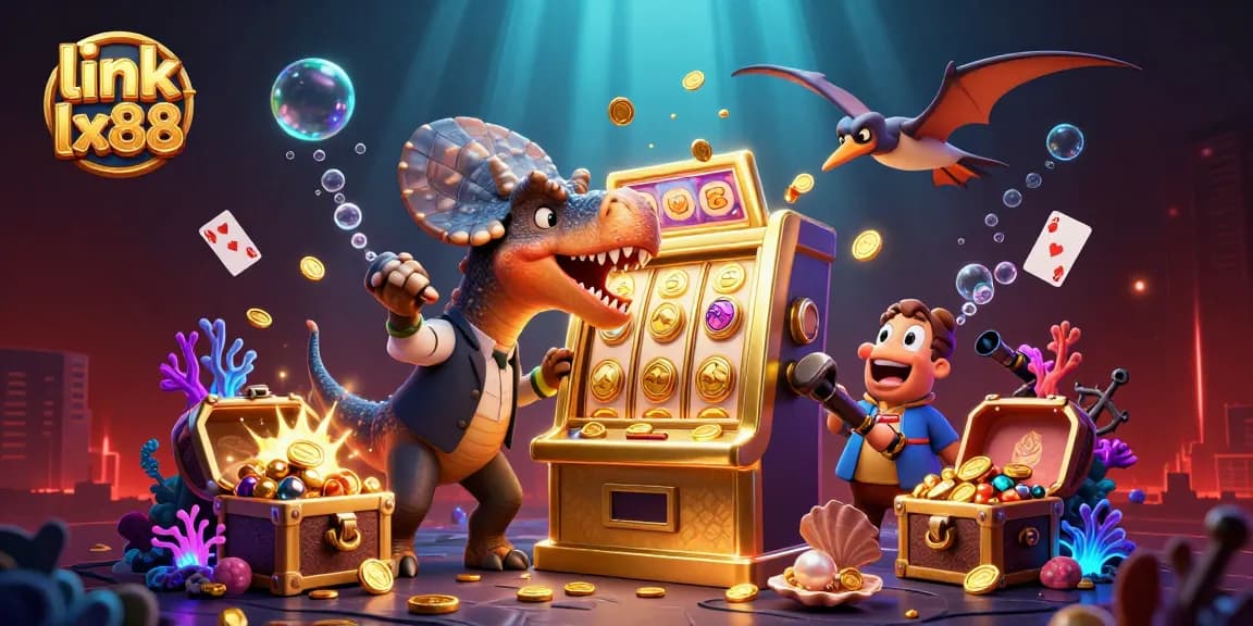 Catch golden coins with link lx88 as a pachycephalosaurus headbutts a slot machine for a jackpot!