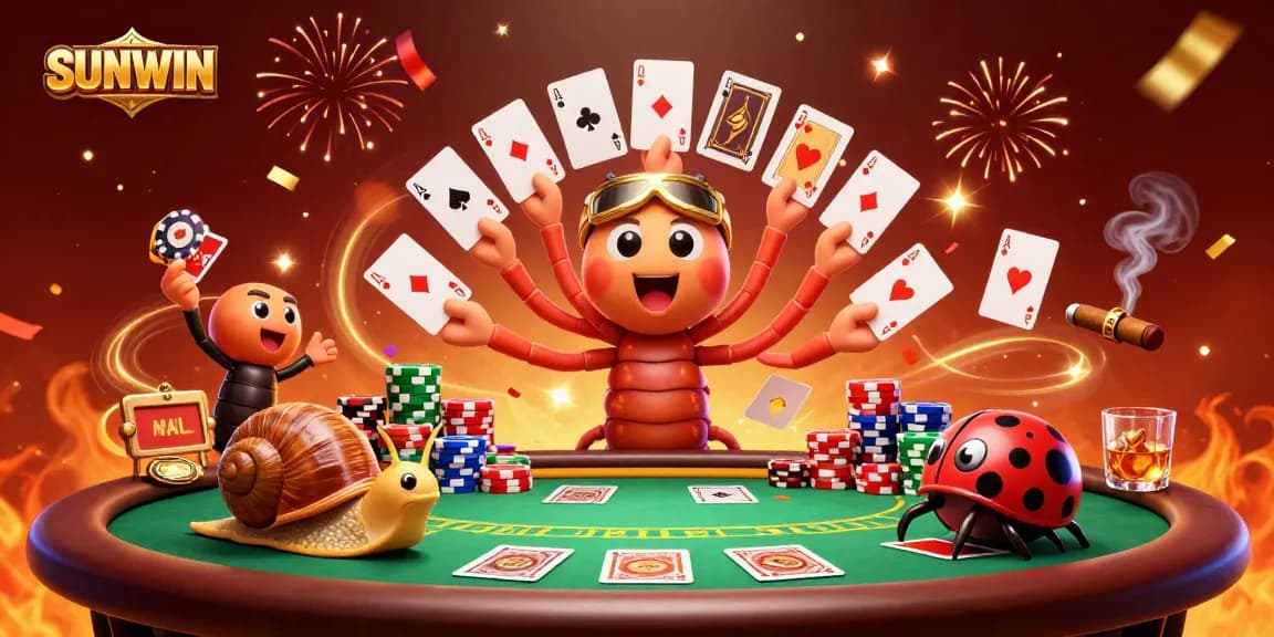 Join the excitement at SUNWIN with a vibrant 3D gaming scene featuring unique gambling characters.