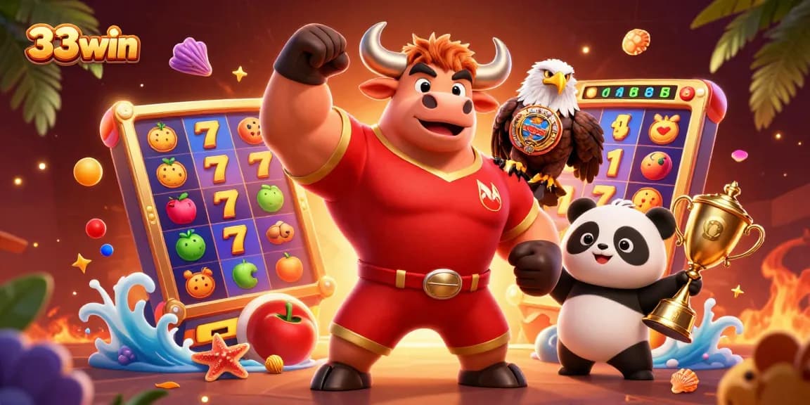 Engage with 33win's dynamic slot gaming experience featuring vibrant characters and rich symbols