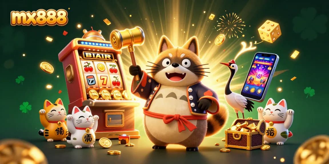Experience the excitement of mx888 with a vibrant casino illustration showcasing winning moments.