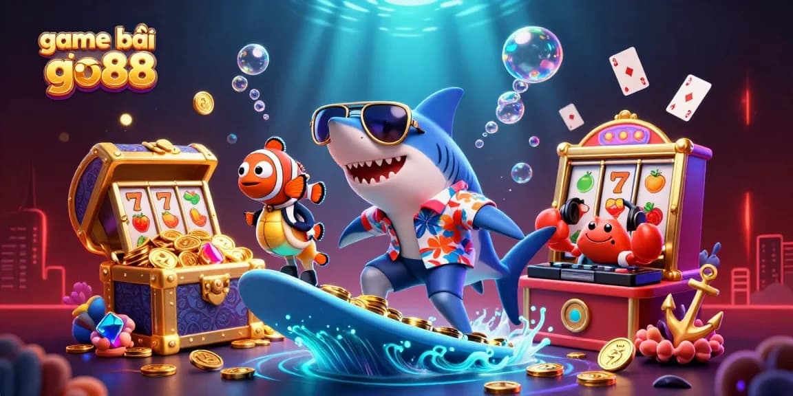 Engage in thrilling action of game bài đổi thưởng go88 with a colorful underwater casino scene.