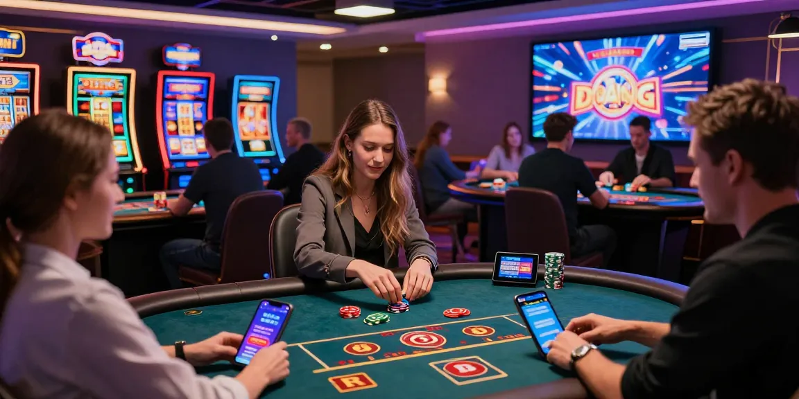 Scena emozionante di utenti che si divertono con i giochi dei casino non AAMS su piattaforme digitali, mostrando grafiche vivaci e un gameplay interattivo.