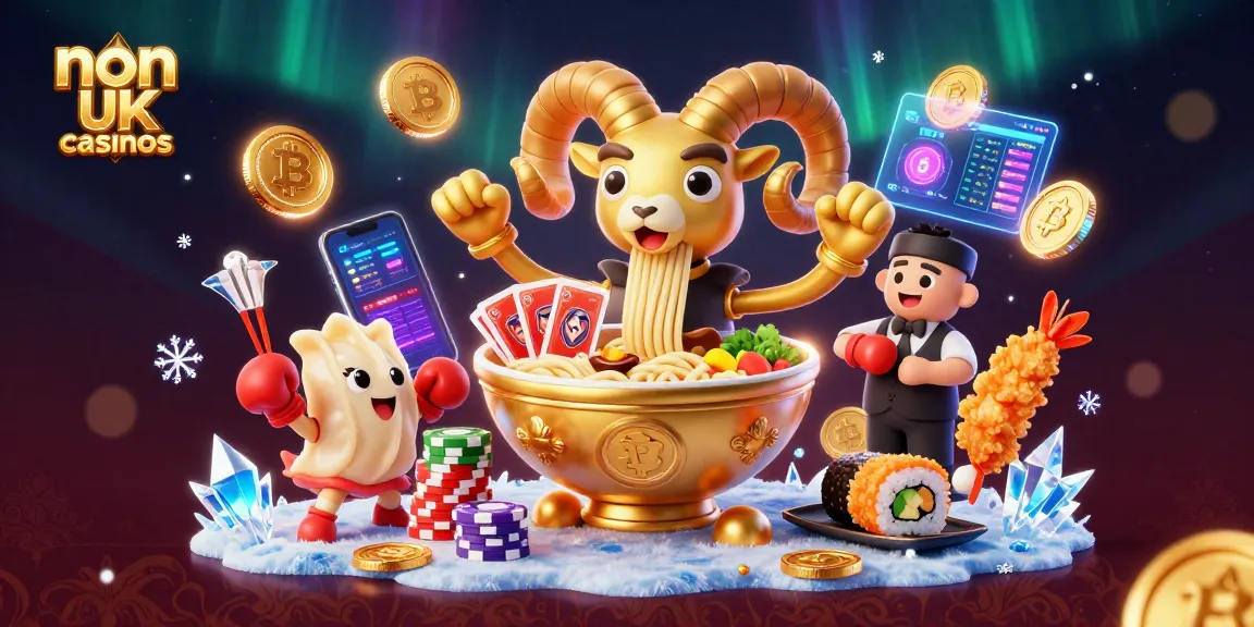 Engage in exciting non UK casinos with vibrant 3D characters and crypto-themed elements.