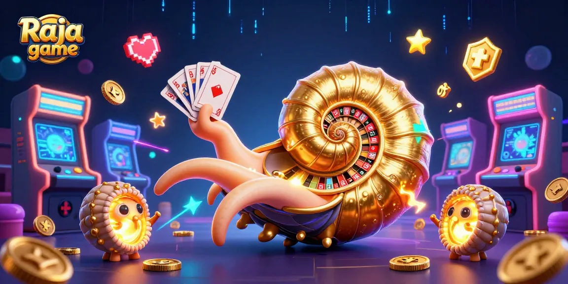 Play thrilling games with Raja game in an imaginative casino world illustrated with vibrant colors and 3D designs.