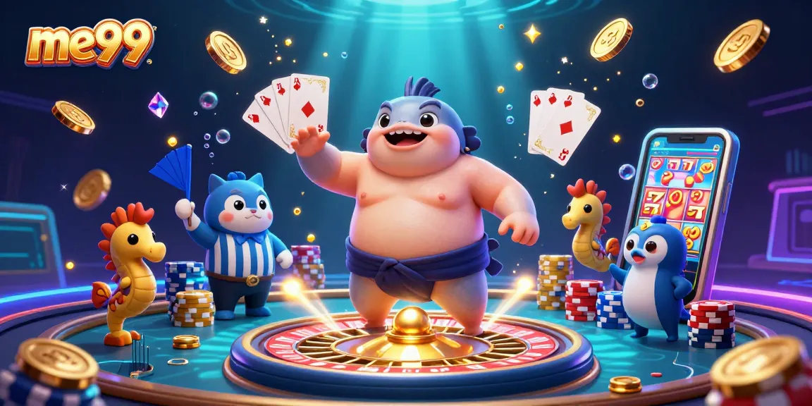 Experience the thrill of me99 with vibrant slot machines spinning and exciting gameplay.