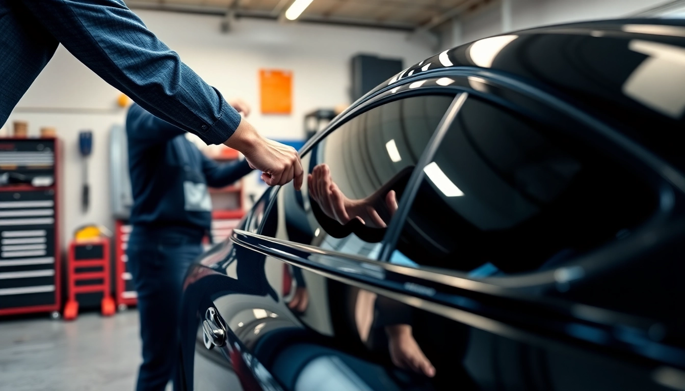 Get professional window tint near me with skilled technicians applying tinted film.