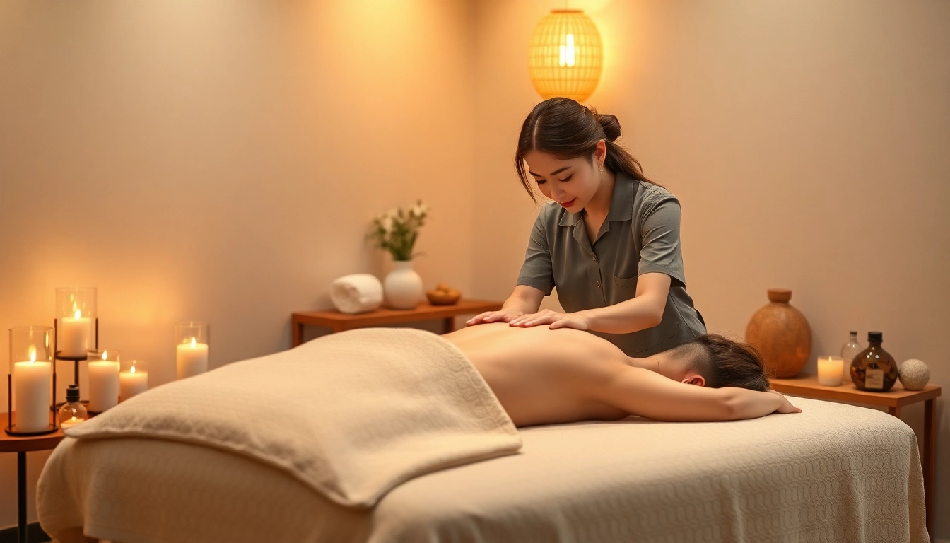 Relaxing Dongtan 출장마사지 scene with a young therapist providing calm and professional service.