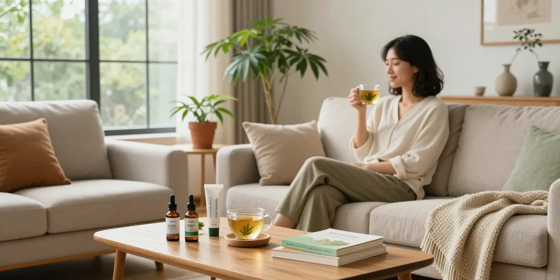 Ministry of Cannabis wellness collection featuring CBD tea, hemp plants, and natural wellness products for a serene lifestyle.