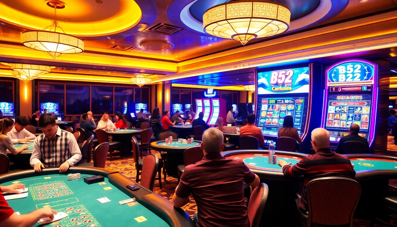 Experience casino excitement with B52-themed games and vibrant tables filled with action.