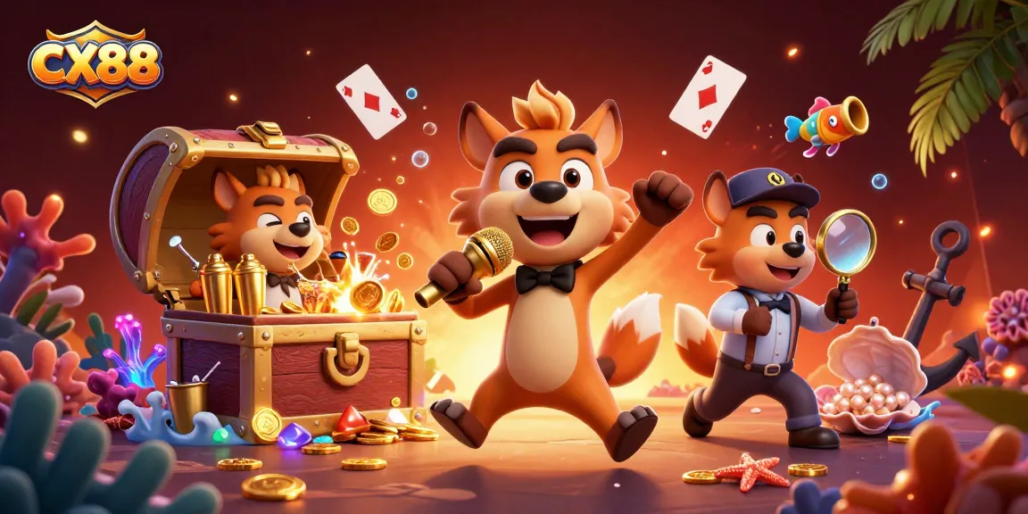 CX88 showcases a dynamic casino scene featuring hyenas engaging in comedic performances amidst treasure and vibrant casino elements.