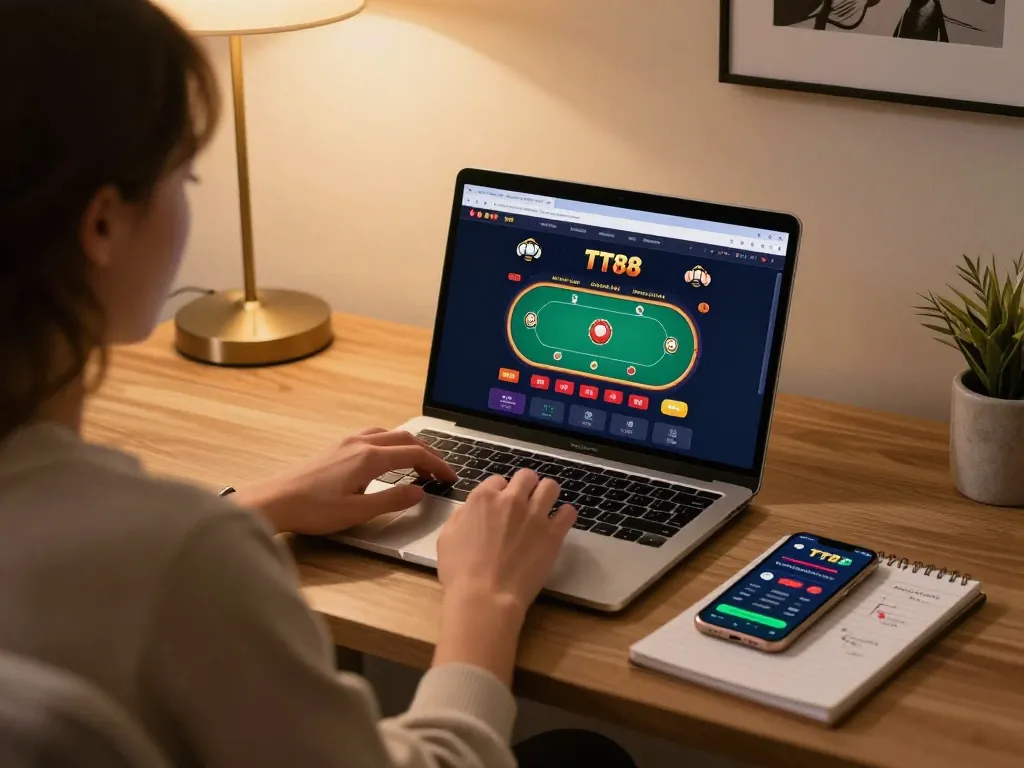 Engaging online gaming at TT88 with a player focused on poker strategy and gameplay.