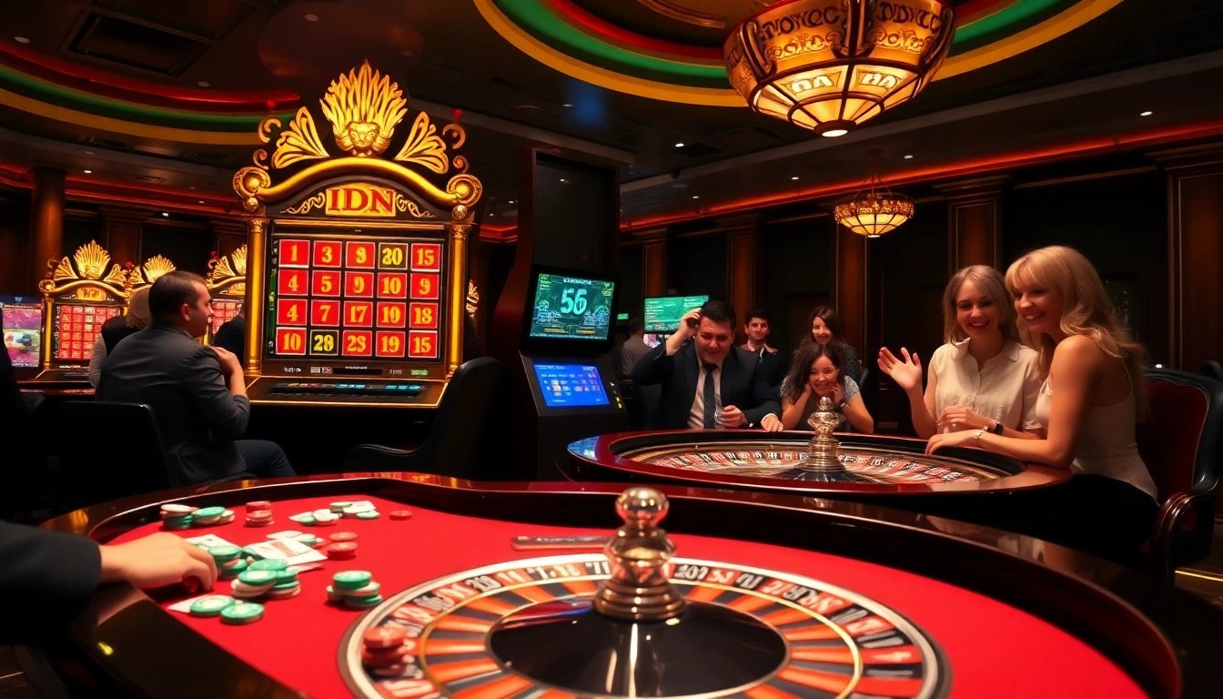 Experience the thrill of idn slot gaming at a vibrant casino atmosphere filled with excitement and professional decor.