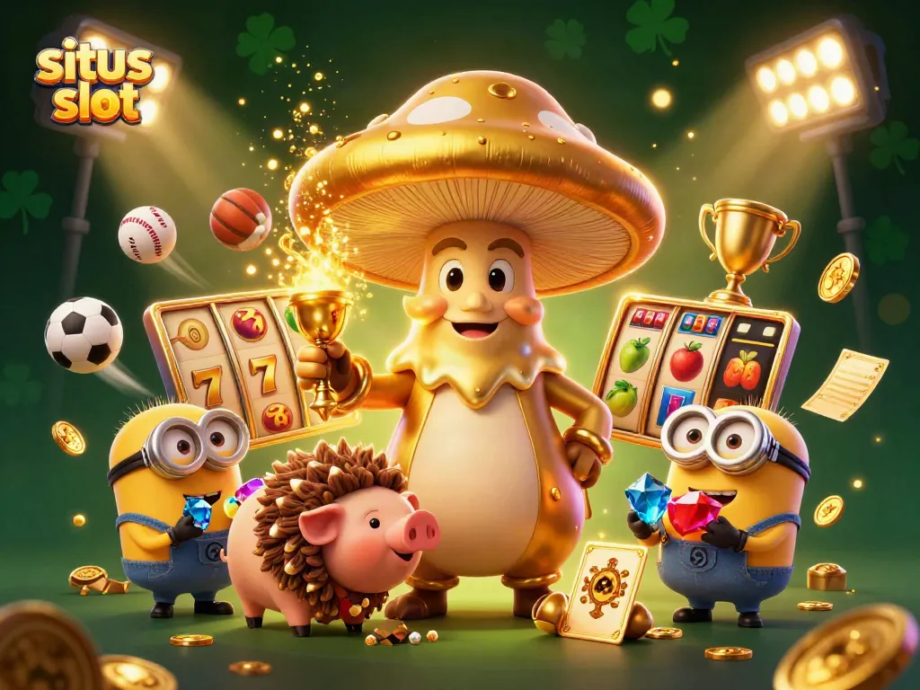 Mainkan situs slot terbaik dengan ilustrasi menakjubkan dari pemimpin permainan dan simbol keberuntungan.