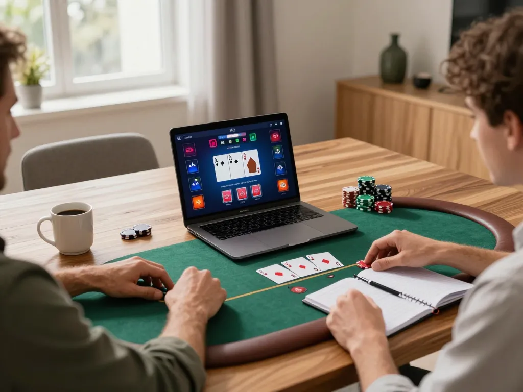 Engaging in online poker at trang chủ okfun with a modern home gaming setup and strategic planning