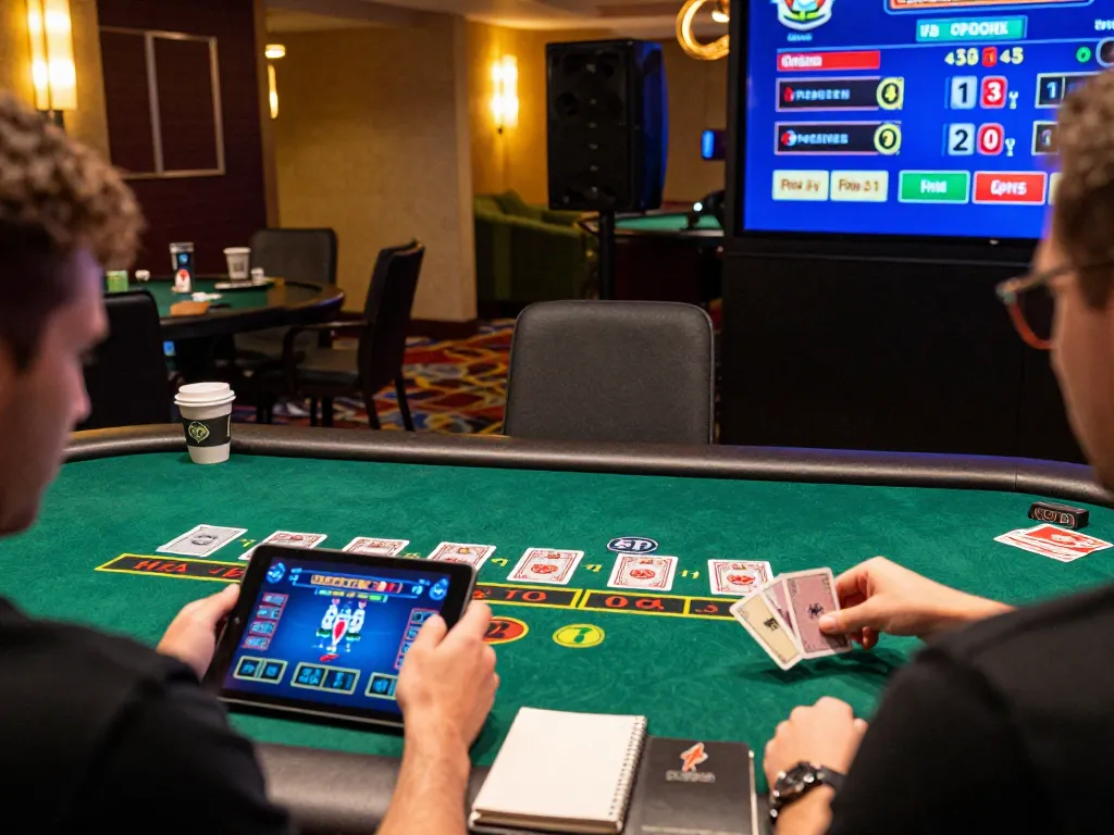 Player strategizing in a sun win online blackjack game with live dealer