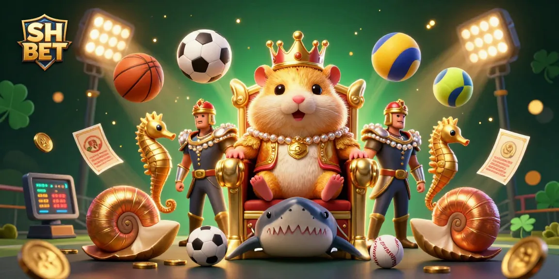 Bet bravely at SH BET with a fierce golden hamster king ruling a vibrant underwater kingdom of gambling.