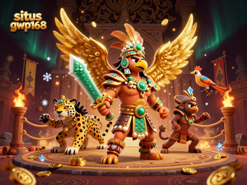 Permainan judi menarik di situs gwp168 dengan karakter Aztec, mengundang keberuntungan.