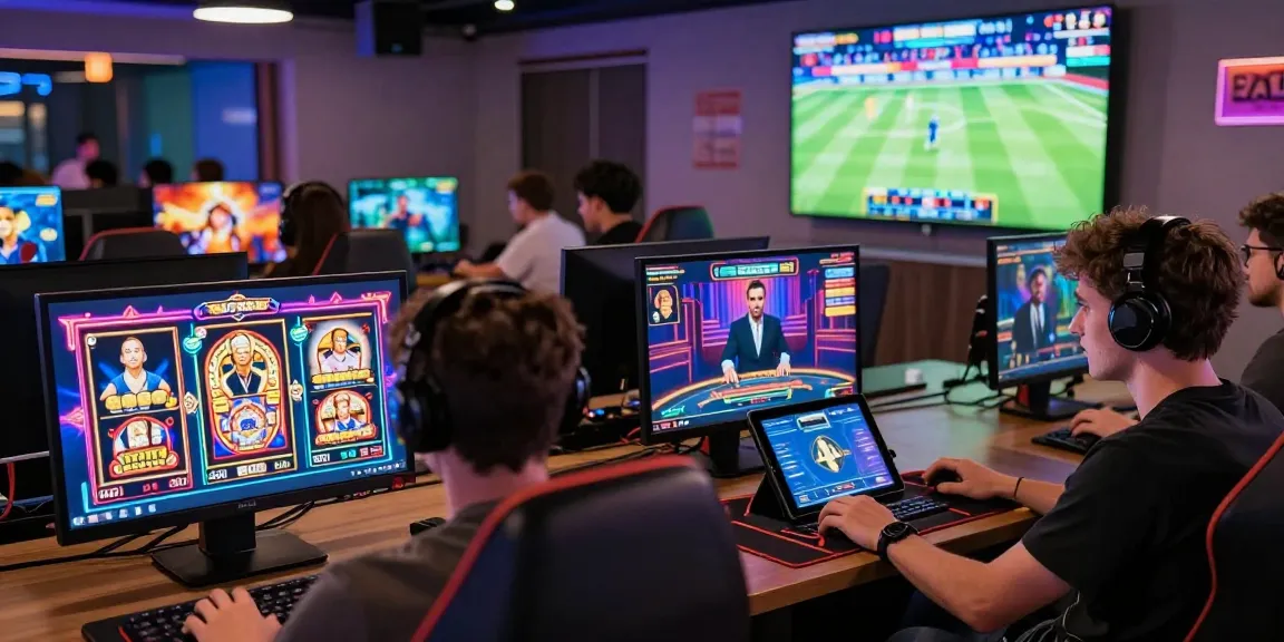 HITCLUB gaming lounge with diverse players enjoying thrilling games and sports betting.