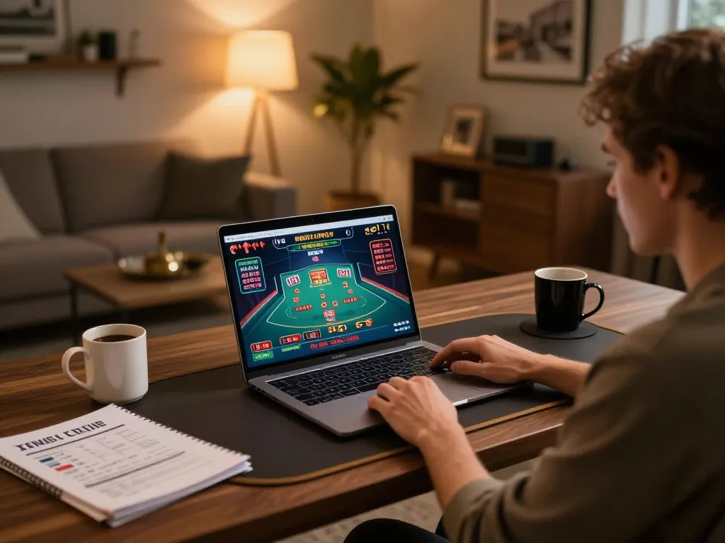 Expérience de jeu engageante dans un comparatif casino sans KYC, mettant en valeur le confort des jeux d'argent en ligne avec interaction avec un croupier en direct