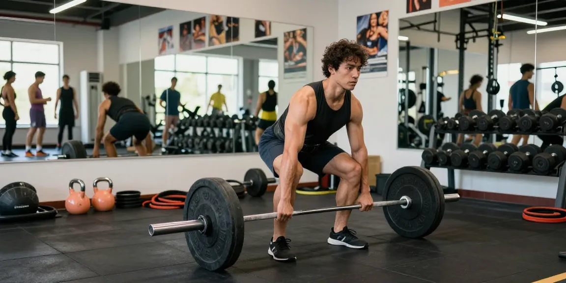 Bodybuilder training at the Anabolika Shop gym, demonstrating focus and dedication during an intense deadlift session.