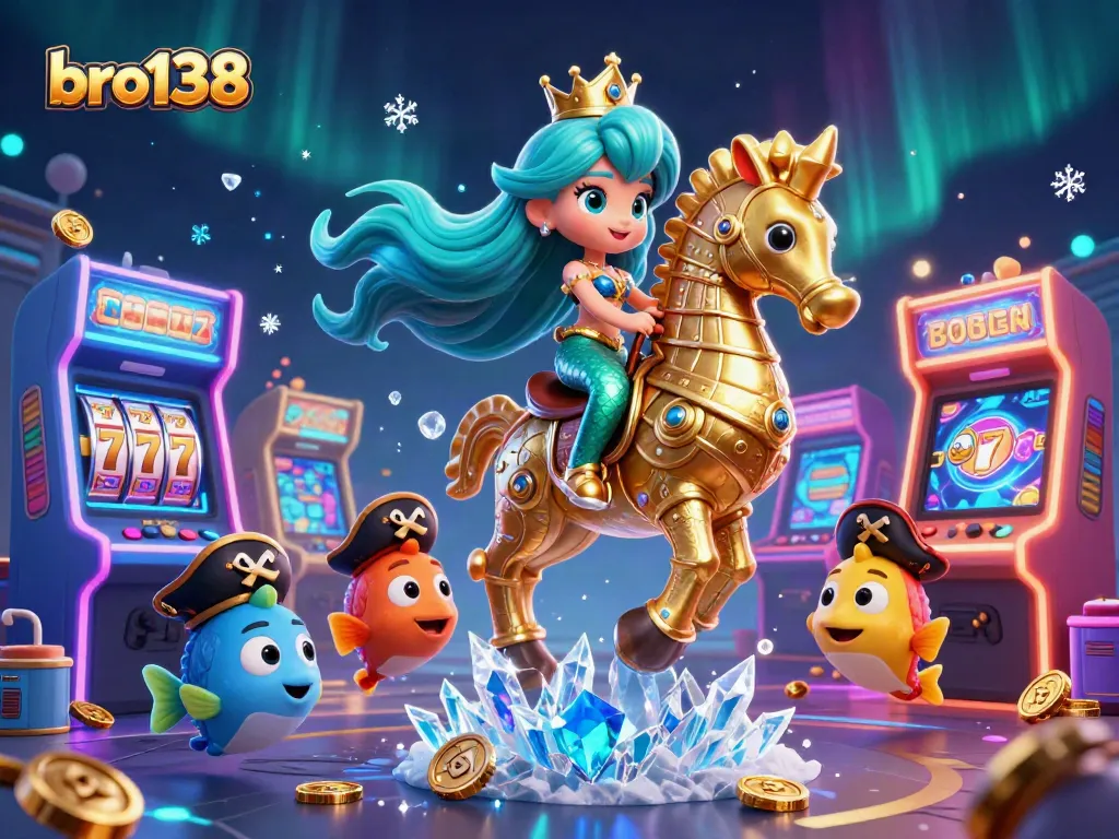 Experience thrilling gameplay at bro138 with a lively illustration of a mermaid princess in an exciting online gaming environment.