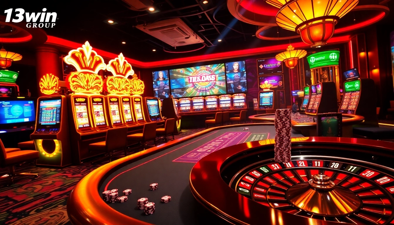 Experience the thrill of winning with the 13win group at a vibrant online casino scene.