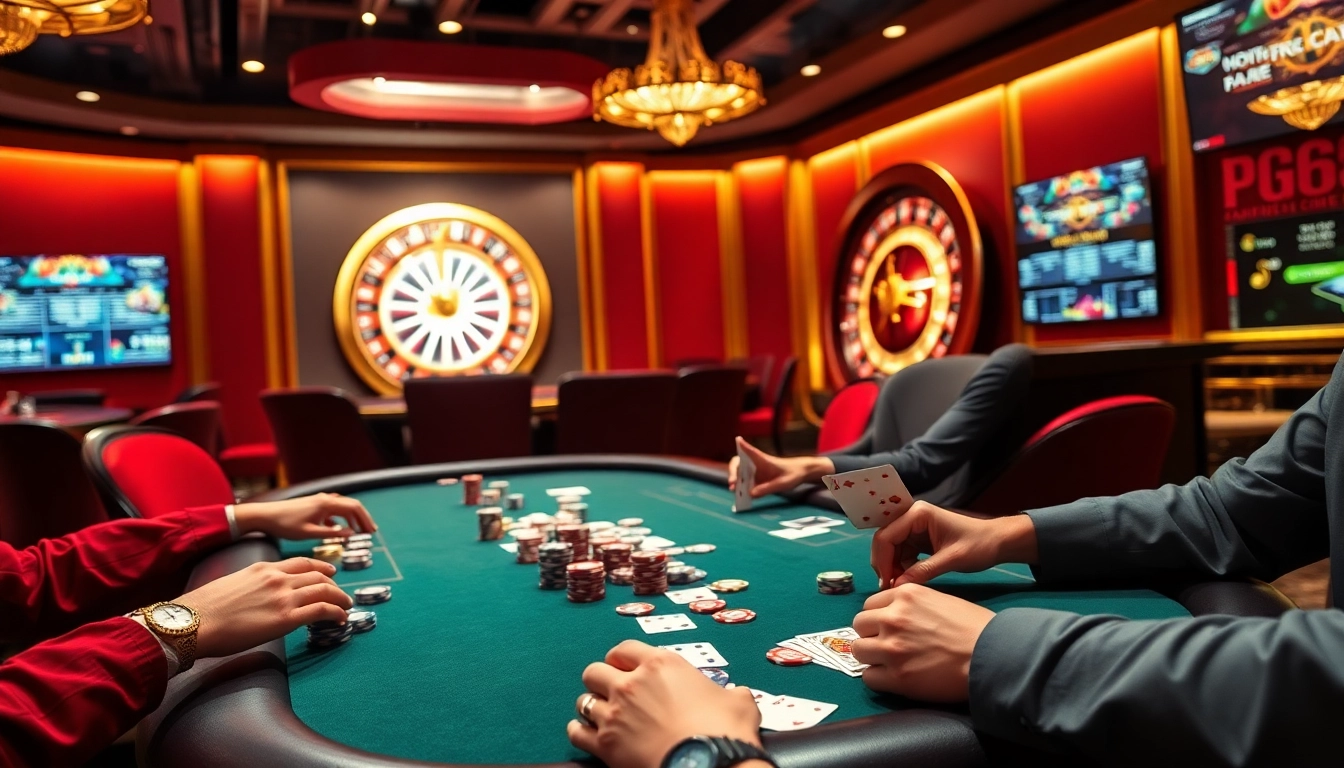 Engage in the excitement of gambling action at PG66.COM featuring a lively poker game.