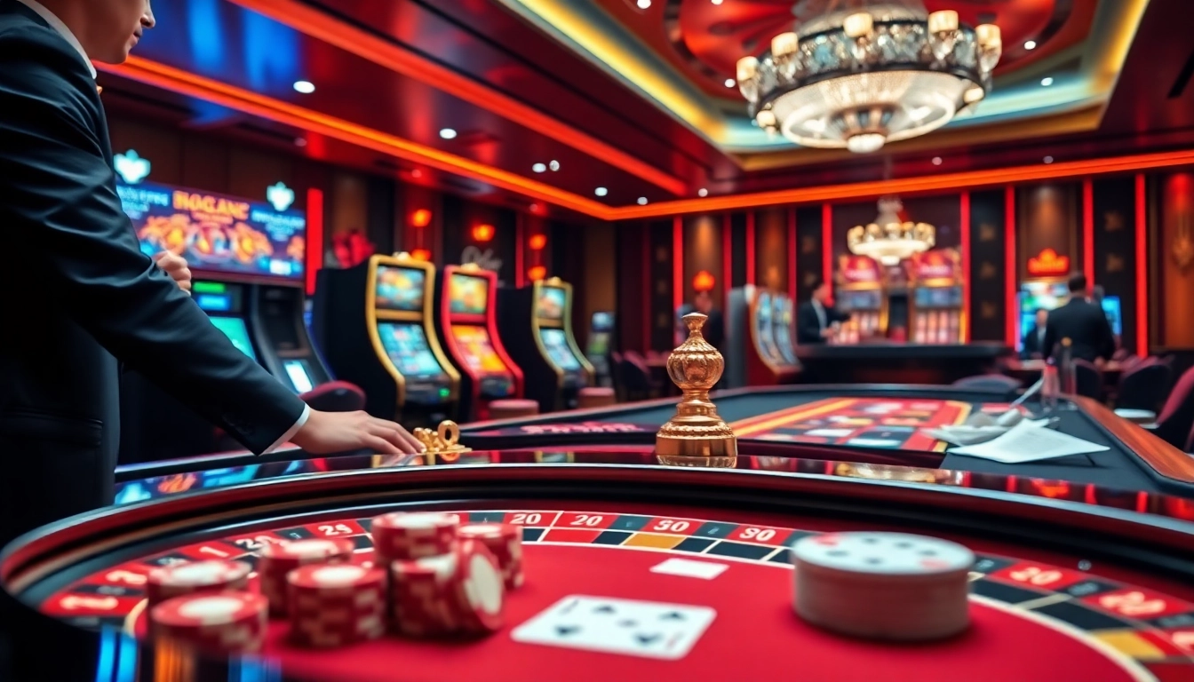 Engaging scene at xx88 com casino featuring vibrant games and a professional dealer.